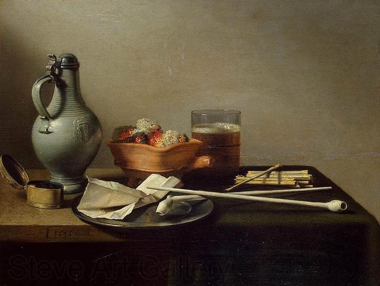 Pieter Claesz Tobacco Pipes and a Brazier Norge oil painting art